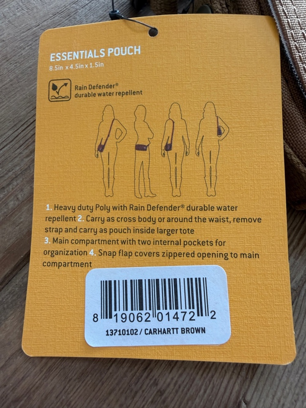 Carhartt Brown Essential Crossbody Pouch - Picture 3 of 7